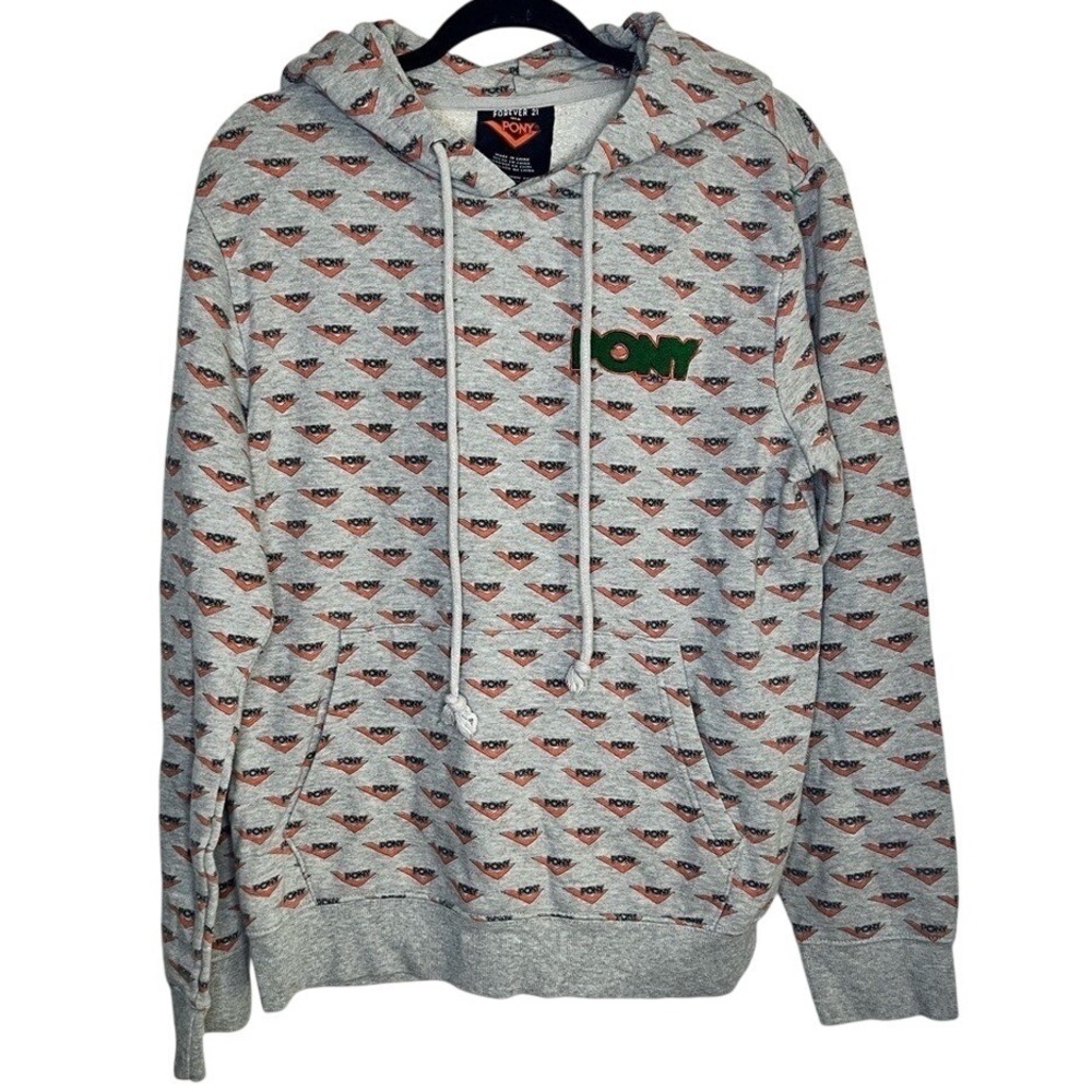 Pony X FOREVER 21 Men's Logo Hoodie/Sweatshirt - Size  Medium Gray